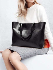 Avrupa Yağlı Deri Tote Çanta 63