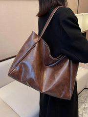 Minimalist Siyah Suni Deri Omuz Çantası 53