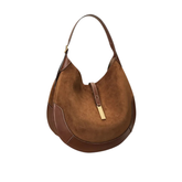 Premium Süet Deri Karışımlı Hilal Çanta 108