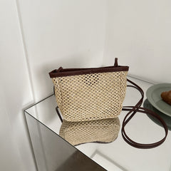 Retro Hasır Dokuma Crossbody Çanta 25