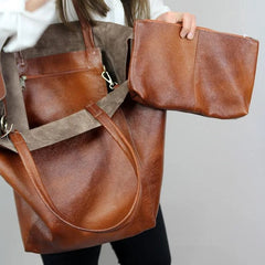 Bolso Tote de Lujo Retro de Piel Sintética 83