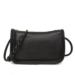 Genuine Leather Mini Bag with Braided Strap 135