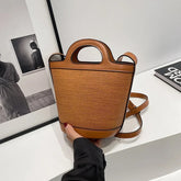 Zarif Suni Deri Crossbody Çanta 27