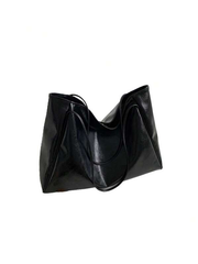 Minimalist Siyah Suni Deri Omuz Çantası 53