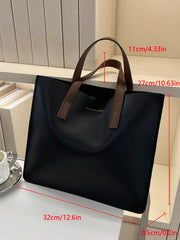 Şık Siyah Büyük Kapasiteli Tote Çanta 64