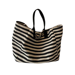 Siyah Beyaz Çizgili Plaj Çantası 149