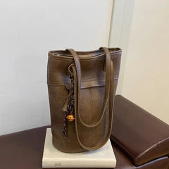 Suni Deri Retro Tote Çanta 164