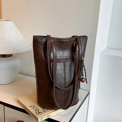 Suni Deri Retro Tote Çanta 164